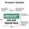 Signmission AED And Trauma Pack, 18 in W x Rectangle, Aluminum OS-2PACK-EM-A-1218-L-10287 - alternate 2